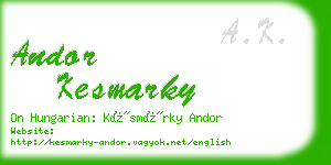 andor kesmarky business card